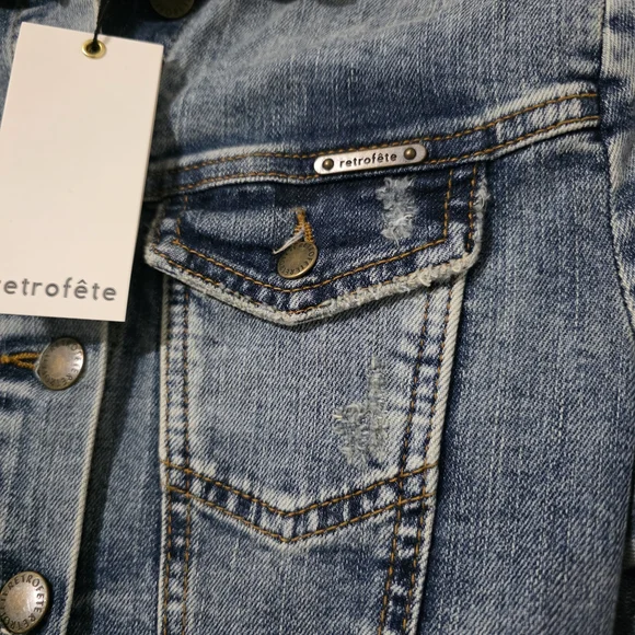 Retrofete Kerry Romper Blue Denim Jumpsuit Romper - S - NWT - Picture 5 of 9